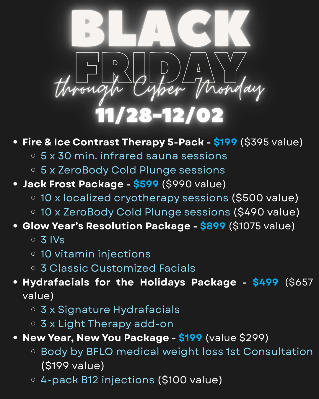 BFLO Hydration Black Friday thru Cyber Deals.