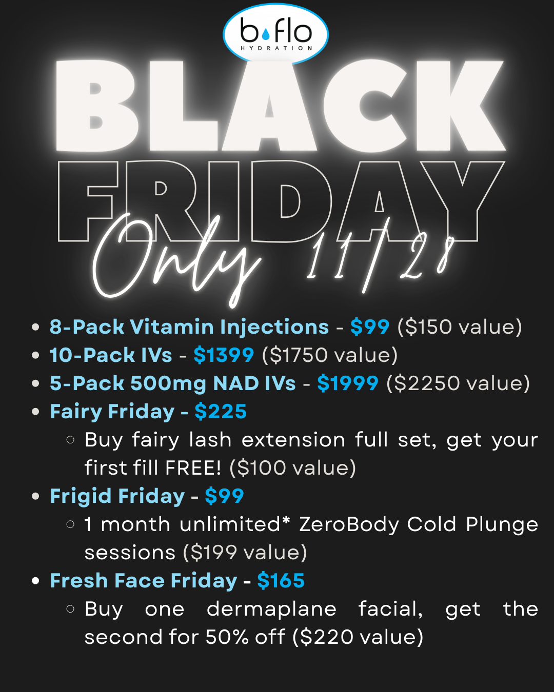 BFLO Hydration Black Friday Only Deals.