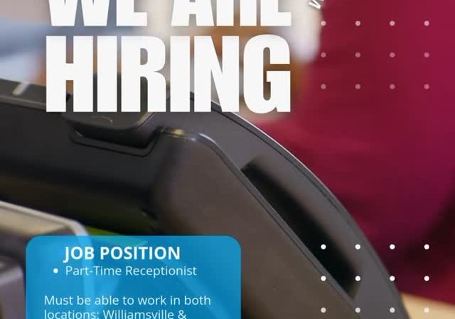 We are hiring a part-time receptionist!