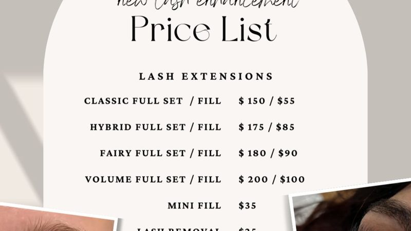 Checkout our updated lash extension pricing!
