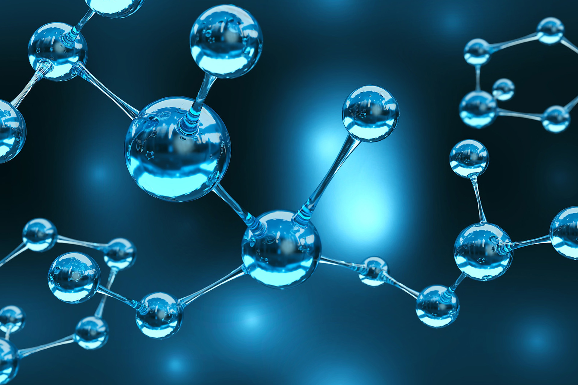Molecule graphic for peptide therapy.
