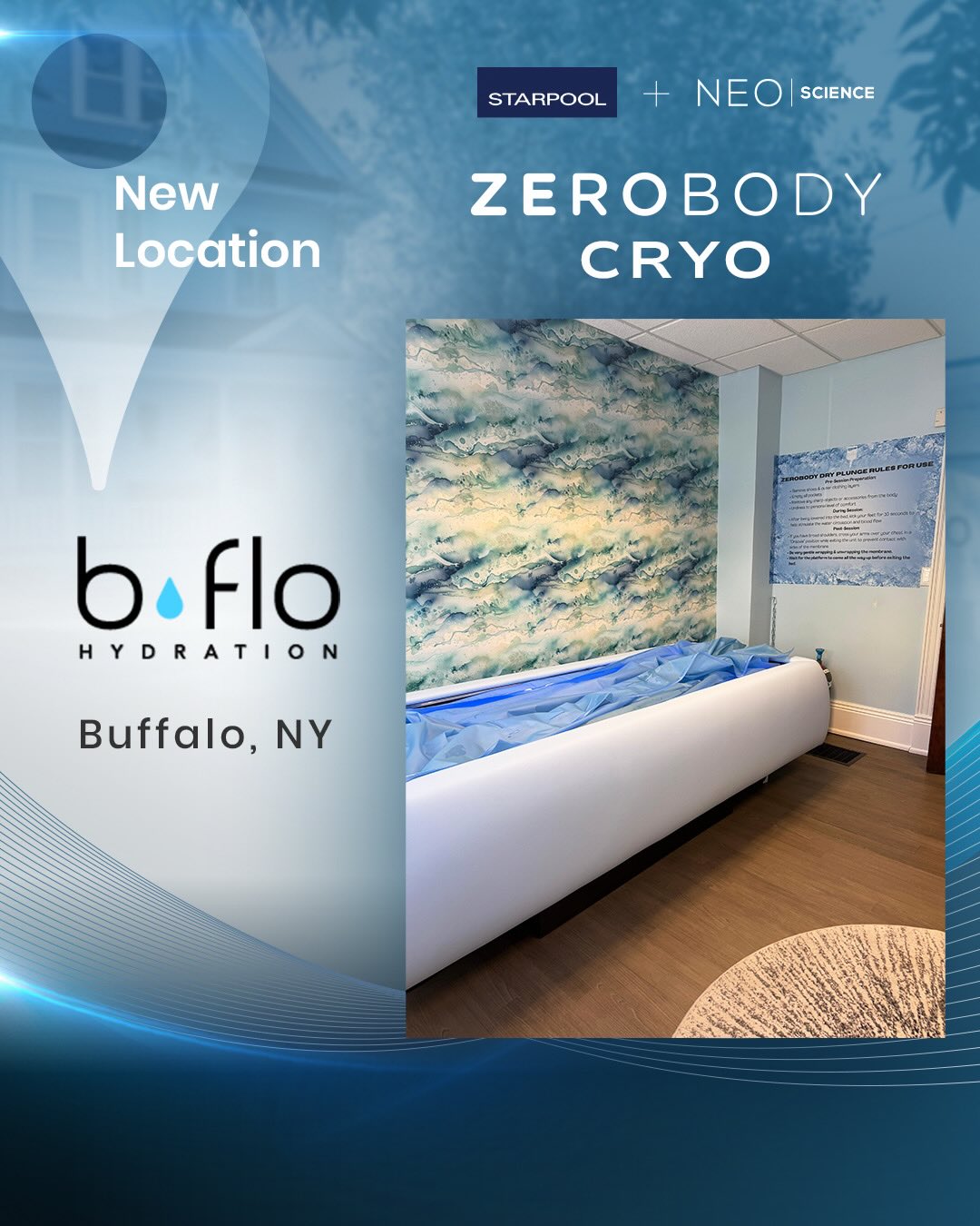 Read more about the article Beautiful new location for the ZB Dry Float at @bflohydration in Buffalo, NY